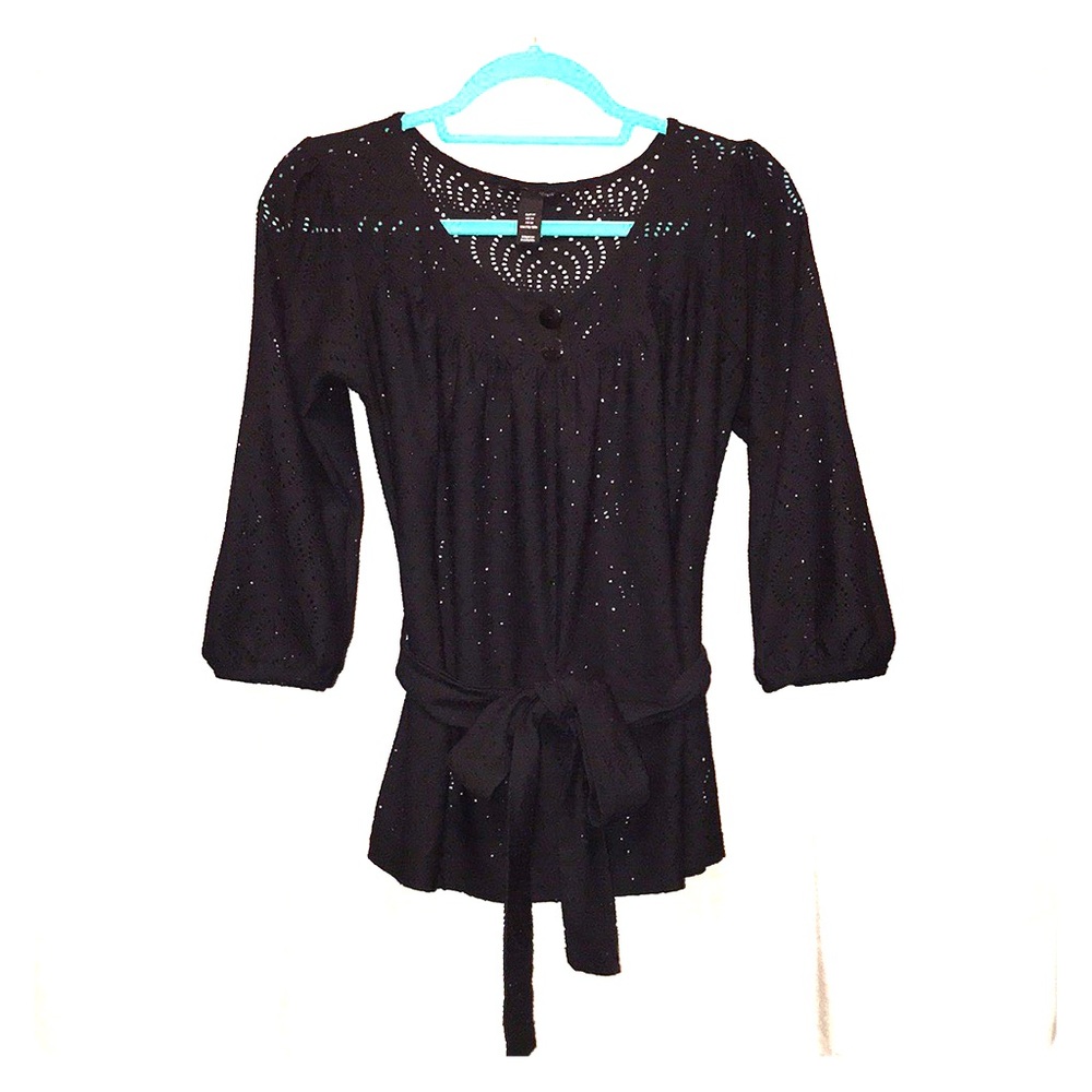 H&M Black Top w/ Belt